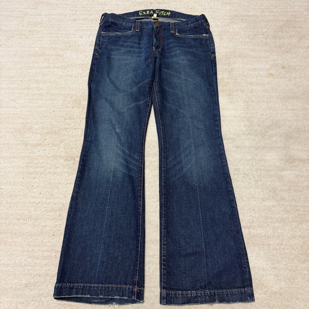 Ezra Fitch Jeans Dark Wash Distressed Flare Boot Cut Denim Y2K Women's 29